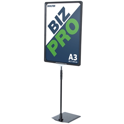 Biz Pro svart skiltholder med metallfot - A3