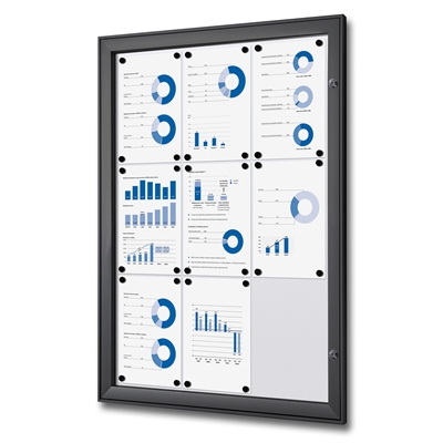 Sort BoardPro whiteboard oppslagsskap - 9xA4