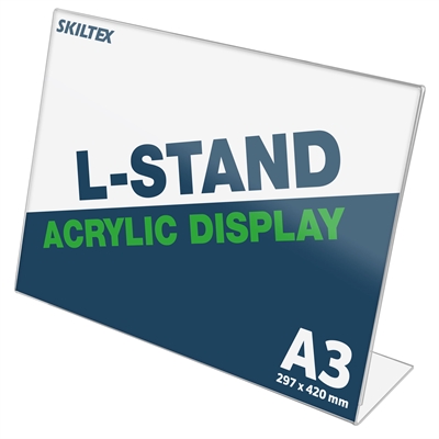 L-Stand Tverrformat Akrylskilt - A3