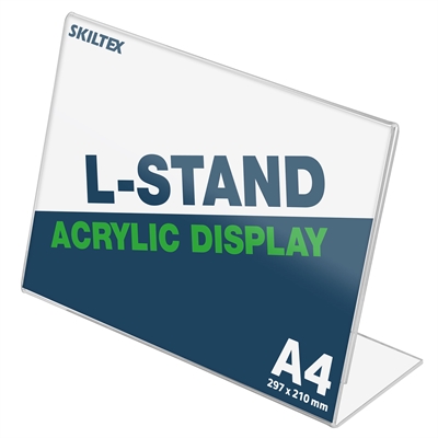 L-Stand Tverrformat Akrylskilt - A4