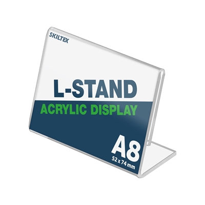 L-Stand Tverrformat Akrylskilt - A8