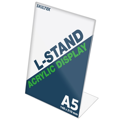 L-stand høyformat akryl A5 holder