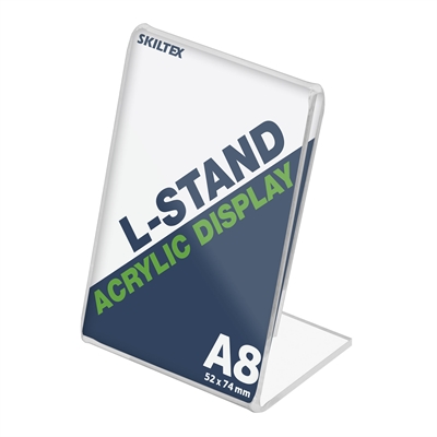 L-stand Høyformat akryl A8 holder