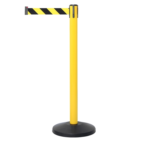 SafetyMaster avsperringsstolpe med gult/svart bånd