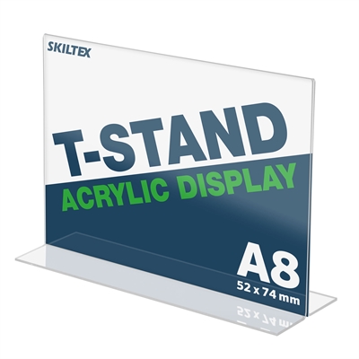 T-Stand Tverrformat Akrylholder - A8