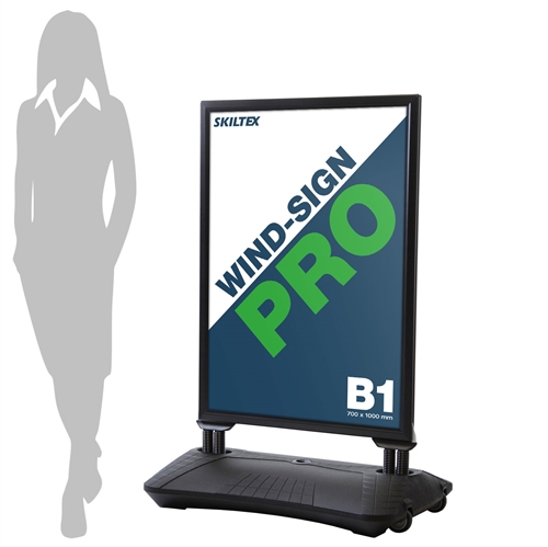 Wind-Sign Pro Sort Gatebukk - 70x100 cm