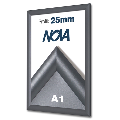 Nova Antracit klikkramme med 25mm profil - A1