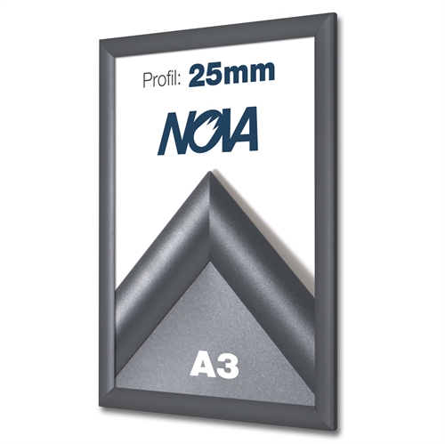 Nova Antracit klikkramme med 25mm profil - A3