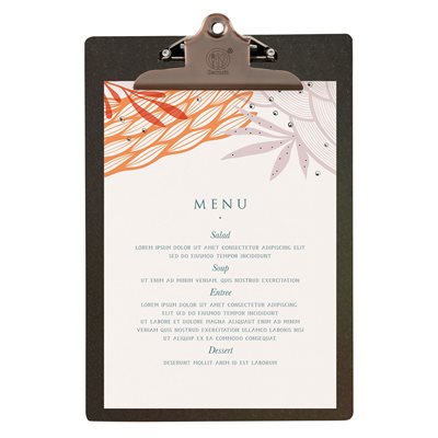 Tre clipboard menyholder - A4