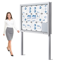 Premium Dobbelsidig 15xA4 Outdoor Whiteboard Uthengsskap med Stolper