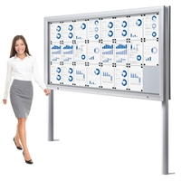 Premium Dobbelsidig 24xA4 Outdoor Whiteboard Uthengsskap med Stolper