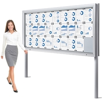 Premium Dobbelsidig 27xA4 Outdoor Whiteboard Uthengsskap med Stolper