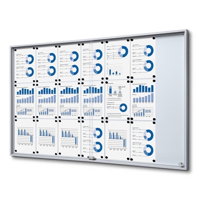 Whiteboard skap med skyvedører - 21xA4