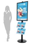 Svart ProStand 110 - Plakat display med brosjyreholder - A1