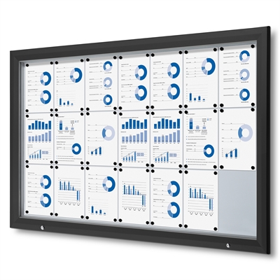 Svart Premium 21xA4 Outdoor Whiteboard Uthengsskap