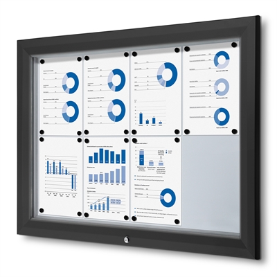 Svart Premium 8xA4 Outdoor Whiteboard Uthengsskap