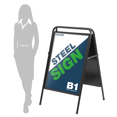 SteelSign Svart Gatebukk - 70x100 cm