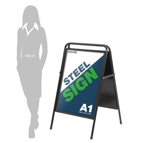 SteelSign Svart Gatebukk - A1