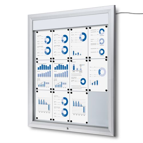 Premium LED Outdoor whiteboard skap med lys