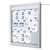 Premium LED Outdoor whiteboard skap med lys - 12xA4