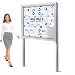 Premium 15xA4 Outdoor Whiteboard Uthengsskap med nedgravningsstolper