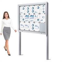 Premium 15xA4 Outdoor Whiteboard Uthengsskap med stolper