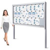 Premium 24xA4 Outdoor Whiteboard Uthengsskap med stolper