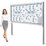 Premium 27xA4 Outdoor Whiteboard Uthengsskap med stolper