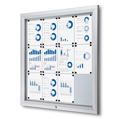 Premium Outdoor Whiteboard Oppslagsskap - 12xA4 