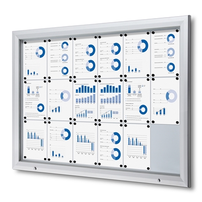 Premium Outdoor Whiteboard Oppslagsskap 18xA4 | 146x107 cm