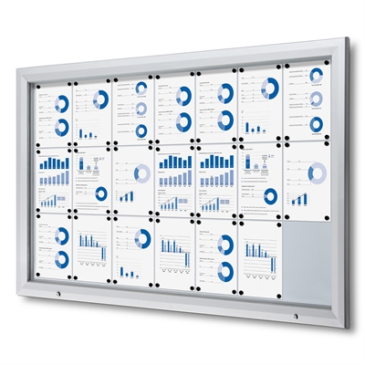 Premium Outdoor Whiteboard Oppslagsskap - 21xA4 | 168x107 cm