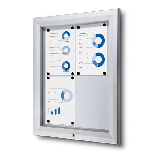 Premium Outdoor Whiteboard Oppslagsskap - 4xA4