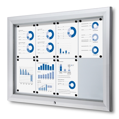 Premium Outdoor Whiteboard Oppslagsskap - 8xA4