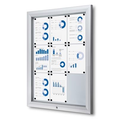 Premium Outdoor Whiteboard Oppslagsskap - 9xA4